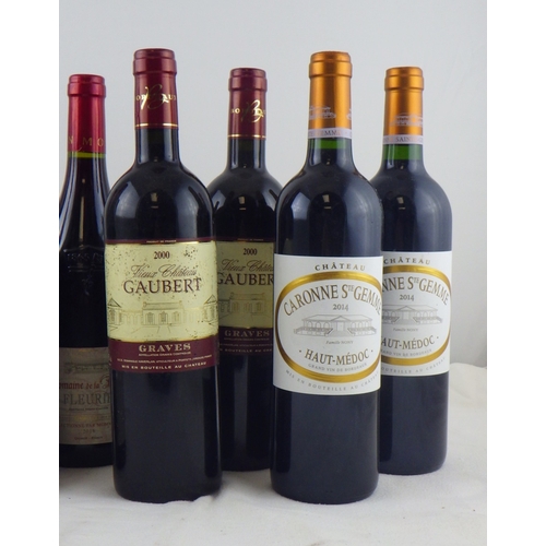 79 - Vieux Chateau Gaubert Graves 2000, two 0.75lt bottles; Caronne Ste Gemme 2014, two 0.75lt bottles; C... 