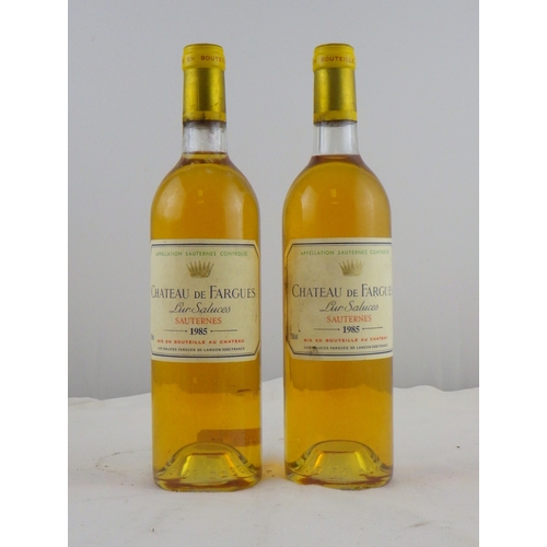 81 - Chateau de Fargues - Lur Saluces - Sauternes - 1985, two 0.75lt bottles.  (2)  Ex. the wine cellar o... 