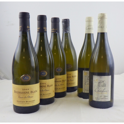 82 - Sylvain Dussort - 2008 Bourgogne Blanc - Cuvee des Ormes, four 0.75lt bottles; Chatelain Pouilly-Fum... 