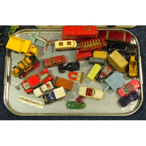 91 - Two tray lots of misc die cast vehicles & aeroplanes to include Dinky, Lledo,  etc