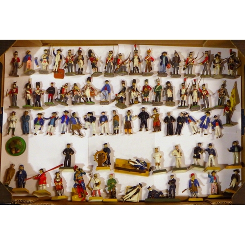 97 - A group of lead and Airfix military figures AF (qty on Shelf & box)