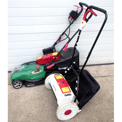 754 - A Qualcast lawnmower together with scarifier AF (2)