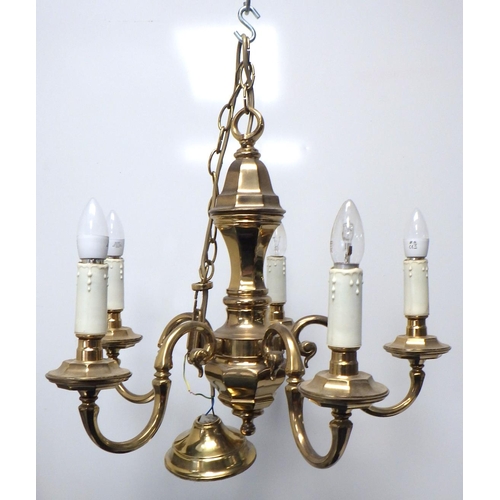 787 - A 5 arm heavy brass chandelier
The Estate of Mr Darrell Buttery