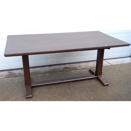 807 - A hardwood refractory dining table