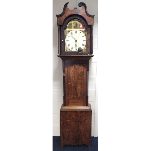 808 - A 19thC oak & mahogany 30hr longcase clock, Richardson Easingwold AF