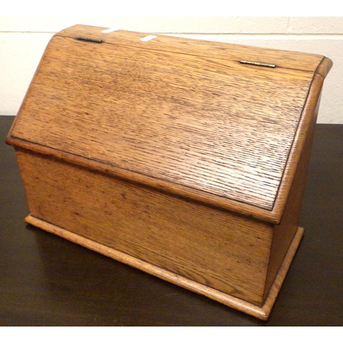 814 - An oak stationary box