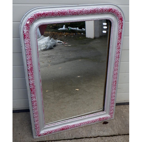 825 - A overpainted early 20thC mirror  78 x 105 cm
478