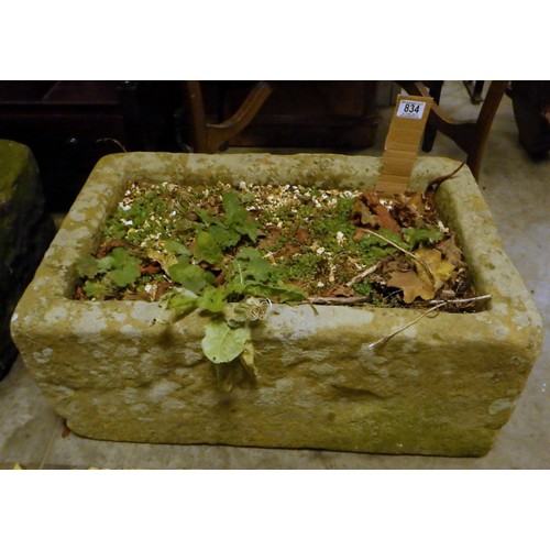 834 - A stone trough 65w x 45d x 25cm h