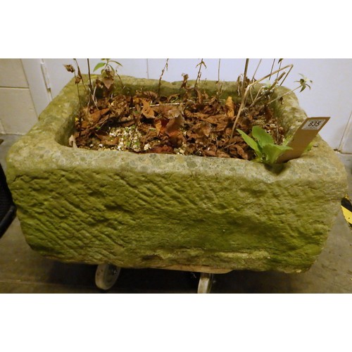 835 - A stone trough 65w x 50d x 2cm h