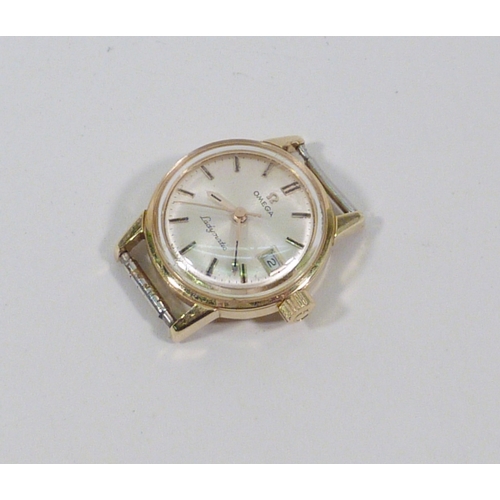 10 - An Omega Ladymatic wristwatch head having an Omega automatic movement in an 18ct gold case, 22mm acr... 