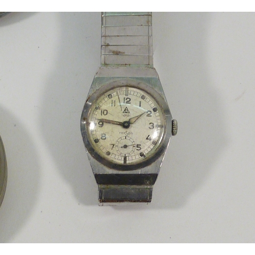 16 - A TreSor / Alpina wristwatch having a manual wind movement in a chrome plated case, c1940, possible ... 