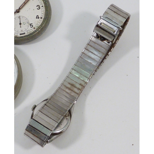 16 - A TreSor / Alpina wristwatch having a manual wind movement in a chrome plated case, c1940, possible ... 