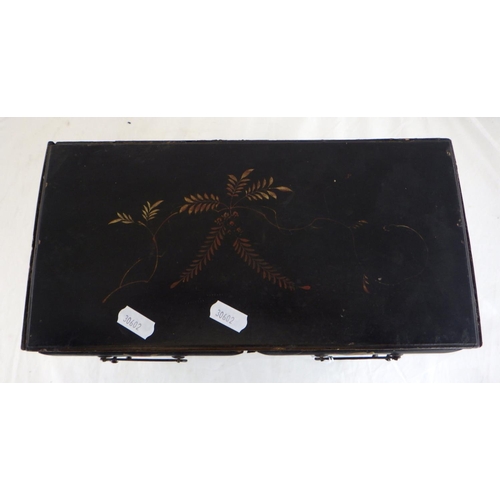 161 - A small Oriental lacquered jewellery box AF 31w x 37h cm