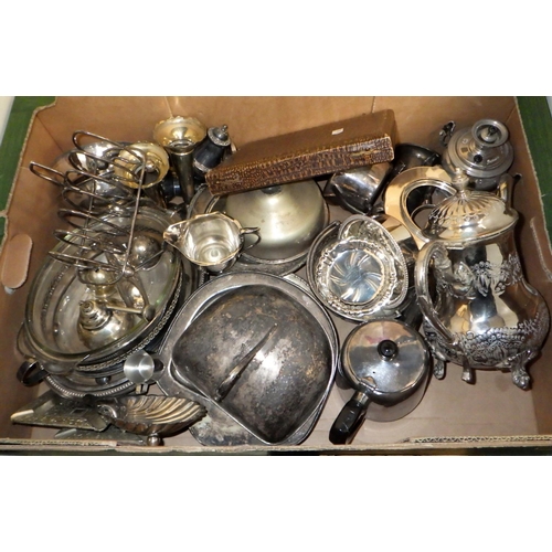 170 - Two boxes of misc plated wares (2)