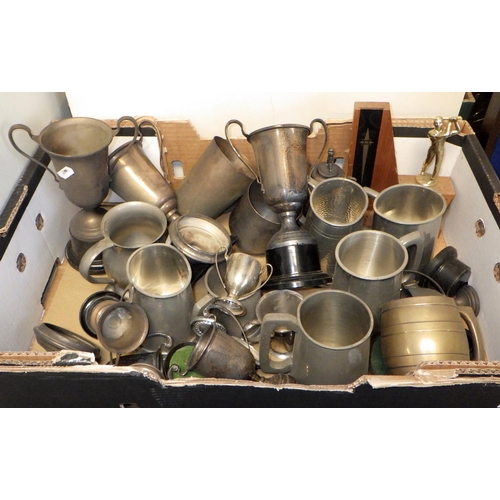 173 - Two boxes of misc silver plate together with a Viners cased canteen of cutlery (3)