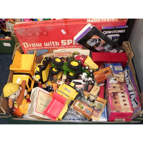 216 - Four boxes of misc toys, games etc (4)