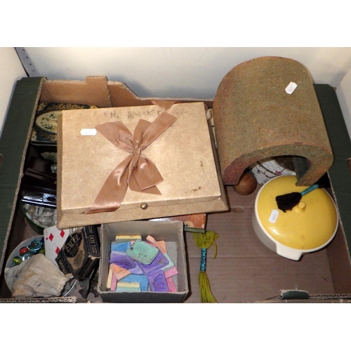 220 - A qty of misc toys, artist easel, shells etc (2)