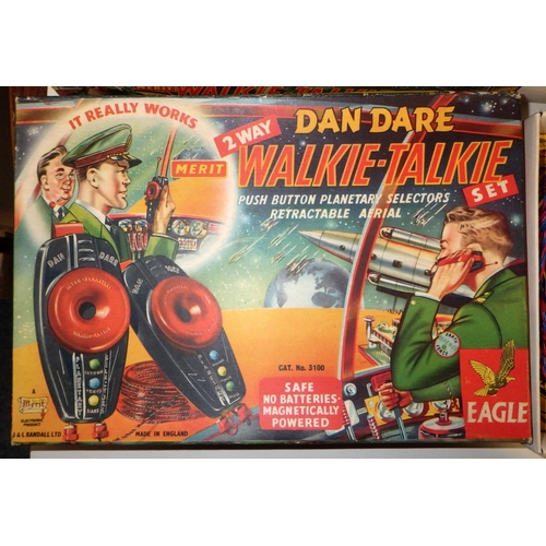 222 - Two boxed Dan Dare Walkie-Talkie AF together with Merry Milkman game (3)