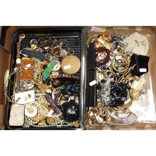 264 - Two boxes of misc costume jewellery (2)