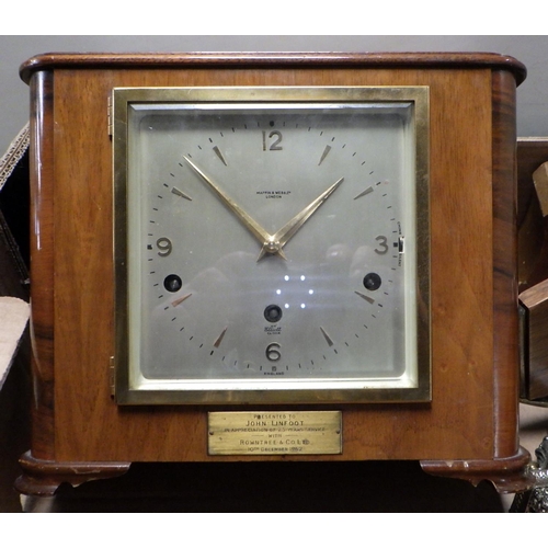 267 - A Mappin & Webb, Elliott 8 day Westminster chime mantle clock together with further clocks and a sma... 