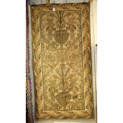 287 - A long multi colour runner 310 x 70cm together with a floral wall hanging 160 cm x 85cm (2)