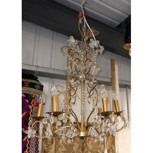 289 - A modern chandelier together with a further ceiling light and a candelabra (3)