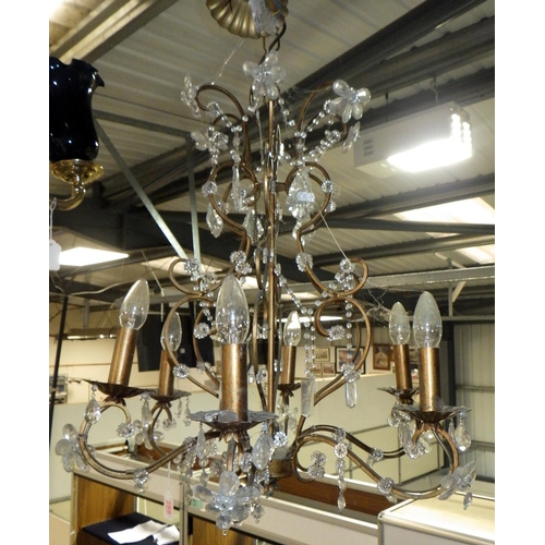 289 - A modern chandelier together with a further ceiling light and a candelabra (3)