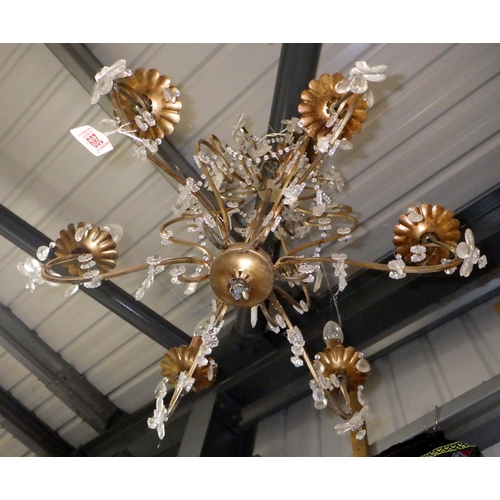 289 - A modern chandelier together with a further ceiling light and a candelabra (3)