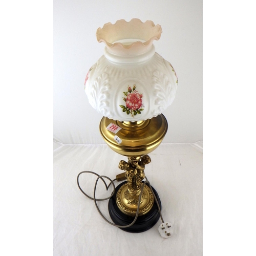 296 - A large converted oil lamp