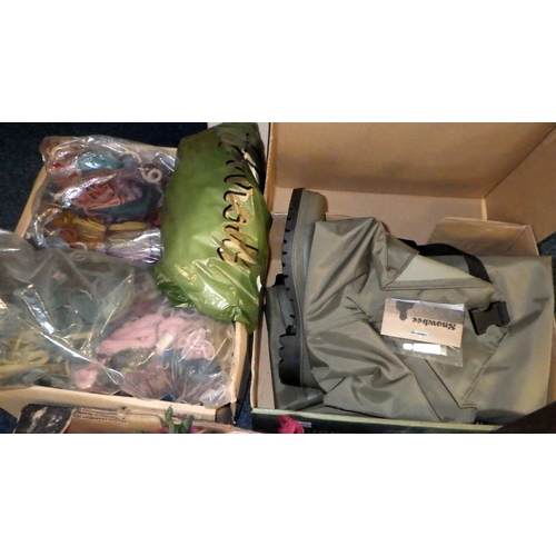 305 - Snowbee light weight waders (9 43) together with misc sewing accessories (3)