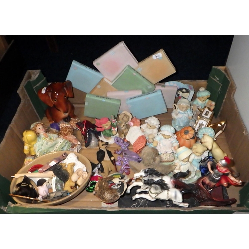 333 - Four boxes of misc collectables to include clock, marble vase, ceramics, resin bears etc (4)