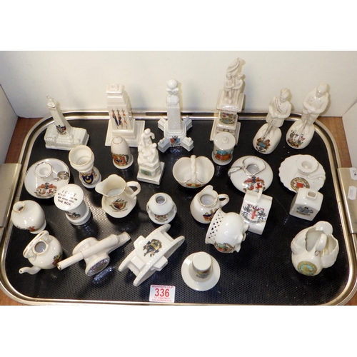 336 - A group of approx 25 pieces of crested china