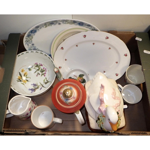 337 - A large qty of various ceramics to include jug & bowl, wall plates, tureens, etc (qty)