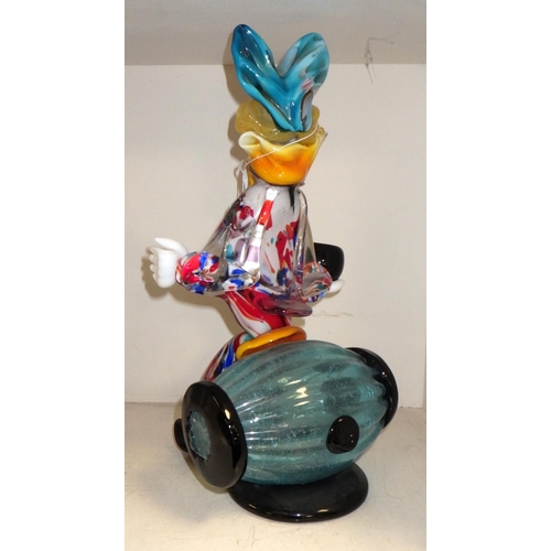 350 - A Murano glass clown sat on a barrel 30cm tall AF