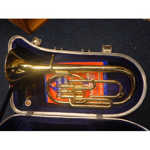 558 - A cased Boosy & Hawkes 400 tenor horn in E flat