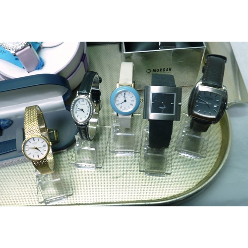 63 - Ladies wristwatches including Hermes quartz c1980s, Boccia, Rotary, Festina, Limit and Morgan.