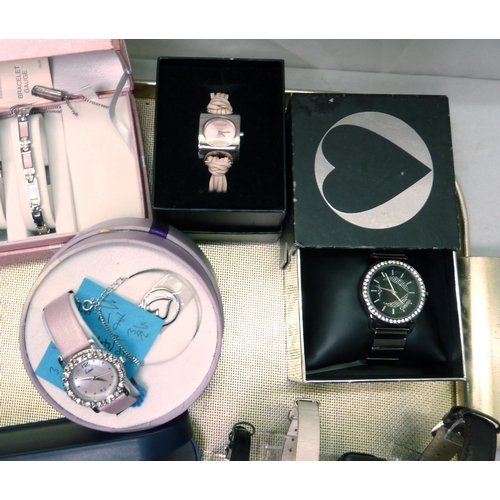 63 - Ladies wristwatches including Hermes quartz c1980s, Boccia, Rotary, Festina, Limit and Morgan.