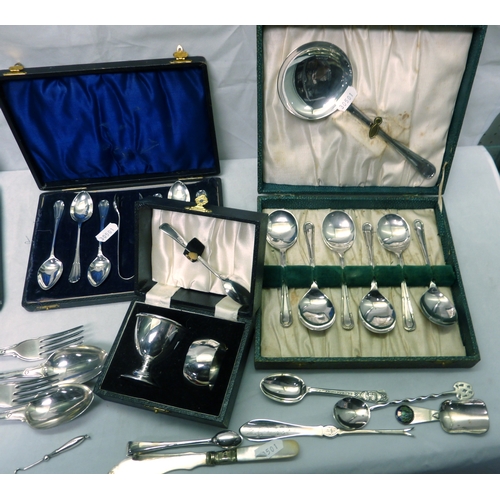 8 - Victorian silver cutlery comprising a pair of silver dessert forks and a matching pair of silver des... 