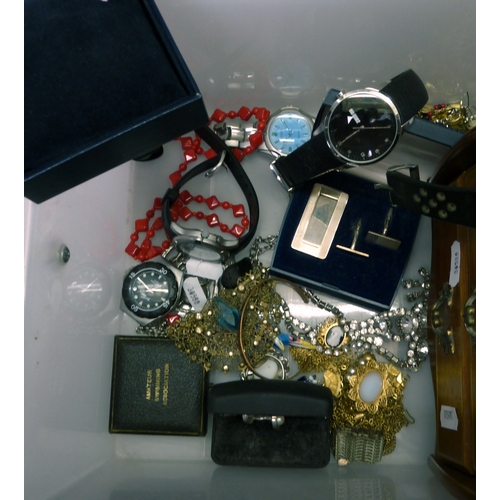 89 - Various wristwatches, costume jewellery etc