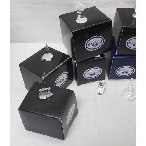 123 - Nine various Mayfair Crystal miniatures, each boxed