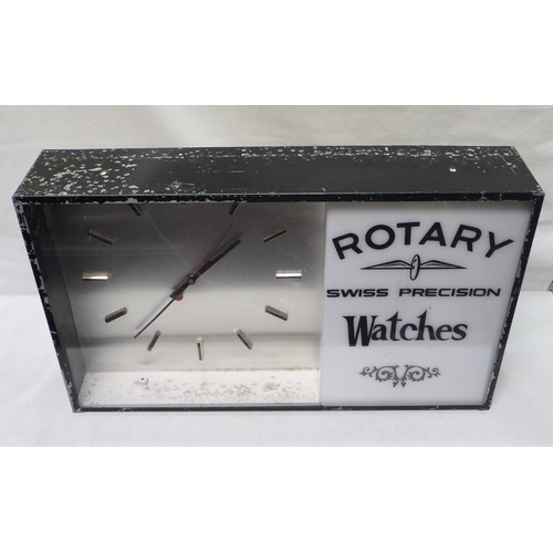 124 - A Rotary Watches point of sales advertising clock / light having an electric movement.