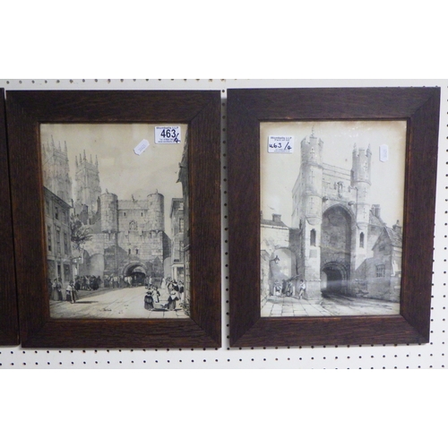 28 - Four framed York Bar prints 30 x 40cm inc frames