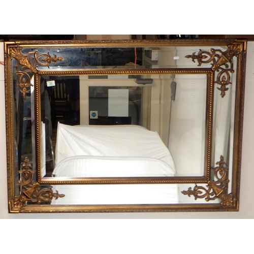 20 - A large modern gilt framed bevelled mirror 120 x 90cm