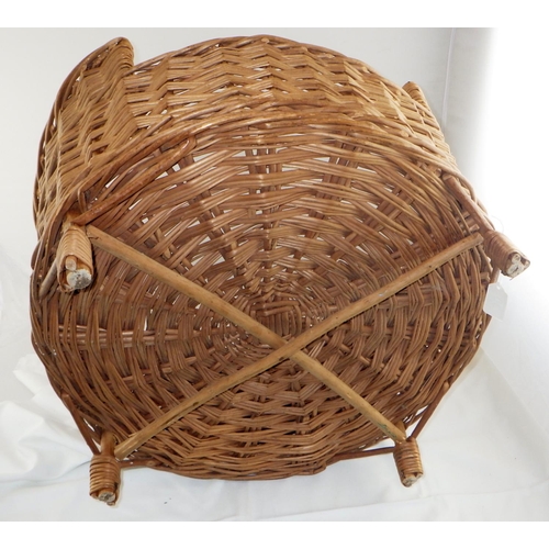 30 - A large wicker dog basket 60cm diameter 36cm high