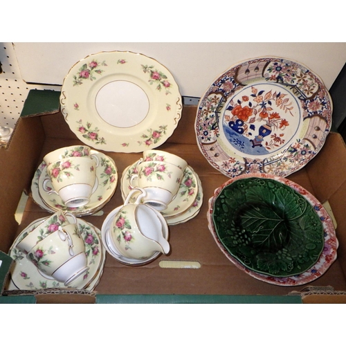 34 - A Colclough 6 piece tea set together with a Masons plate, large continental plate etc (2)