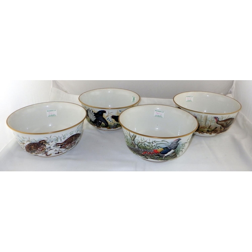 56 - Four Franklin Porcelain game bowls 25cm diameter