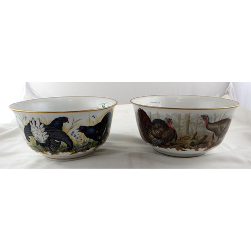 56 - Four Franklin Porcelain game bowls 25cm diameter