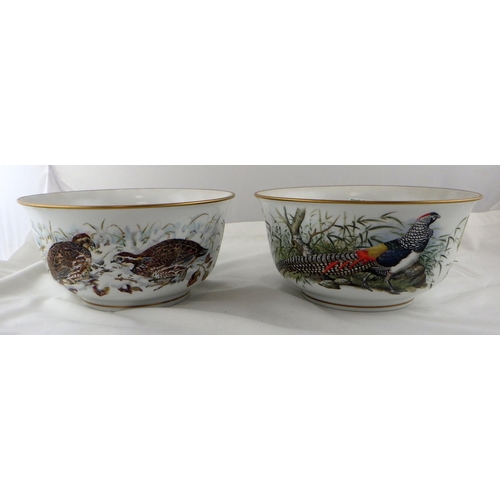 56 - Four Franklin Porcelain game bowls 25cm diameter