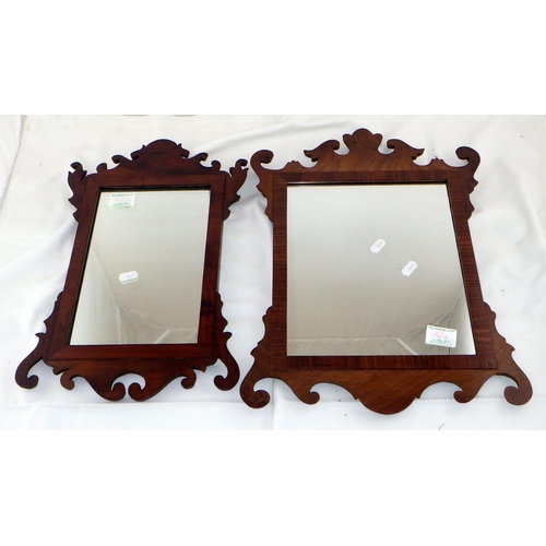 65 - Three 20thC mahogany framed mirrors 44, 77 & 50cm long