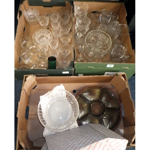 68 - Three boxes of various glass ware to include Stuart etc (3)